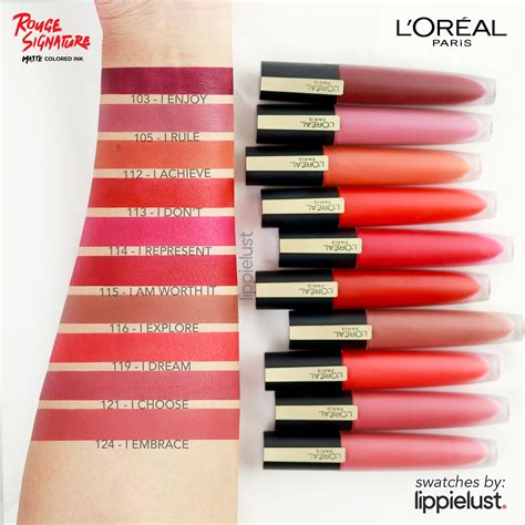 L Oreal Rouge Signature Swatches